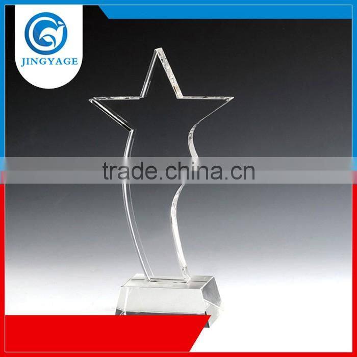 Jingyage new product high quality crystal star trophy awards star crystal awards gifts