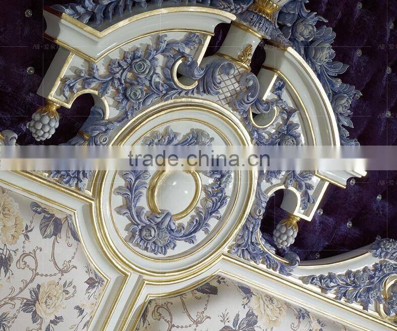 Super luxury antique hand made Italian Baroque french Louver Louis16 king size bedroom furniture