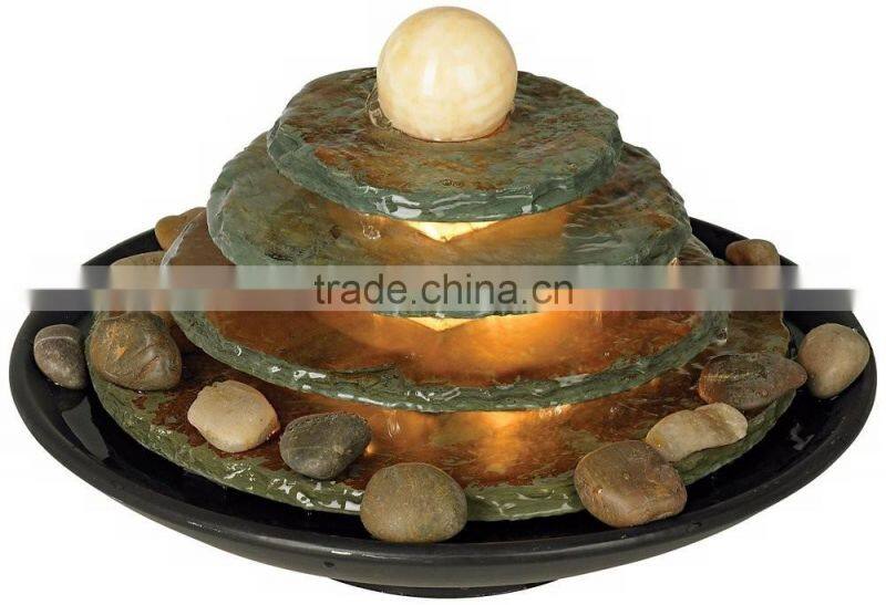 Pyramid Lighted Table Fountain