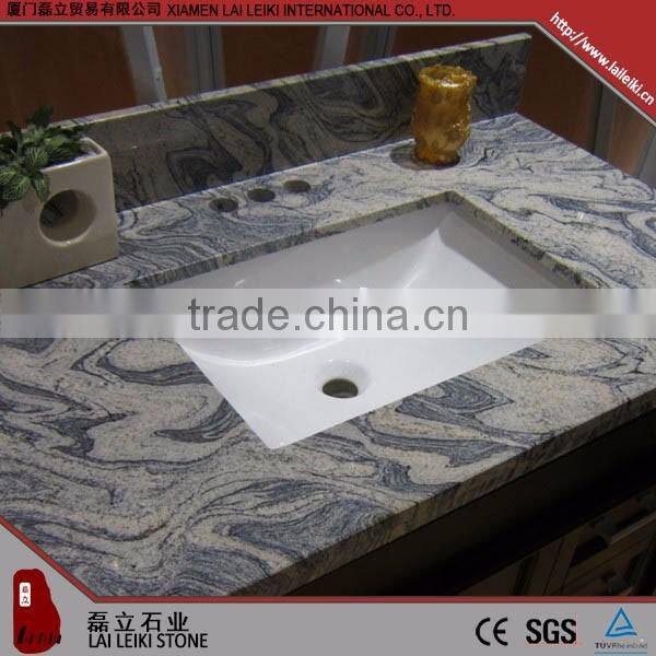 prefab Various shape china juparana polished granite bathroom countertop