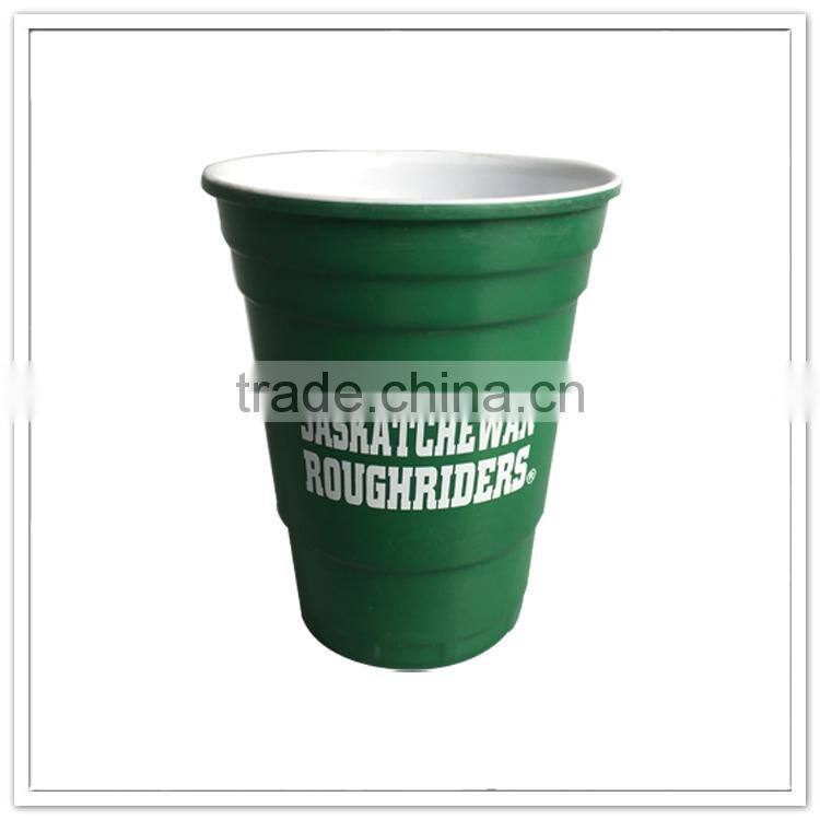 Custom design two tone geen and white unique solo cup melamine creative mugs and cups
