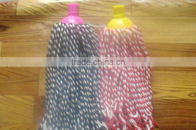cotton wet mop head with plastic socket