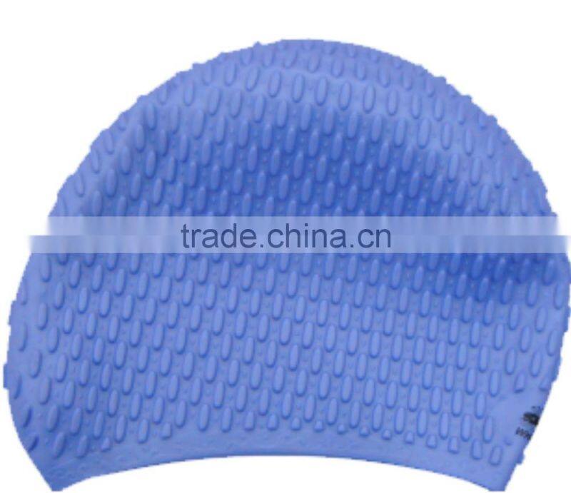 2015 new stylish silicone swimming caps for long hair(CAP-1201)