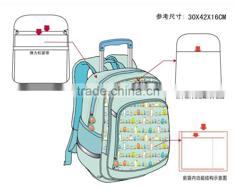 Beautiful and cute trolley students bag for child
