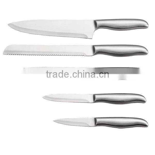 Full stainless steel kitchen knife set with Anti slip handle