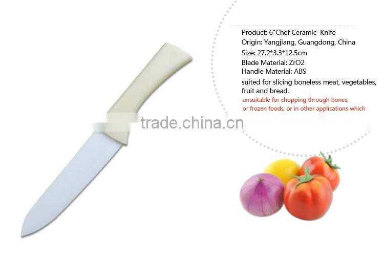 4 Pieces ABS Handle Zirconia Ceramic Knife with White Blade