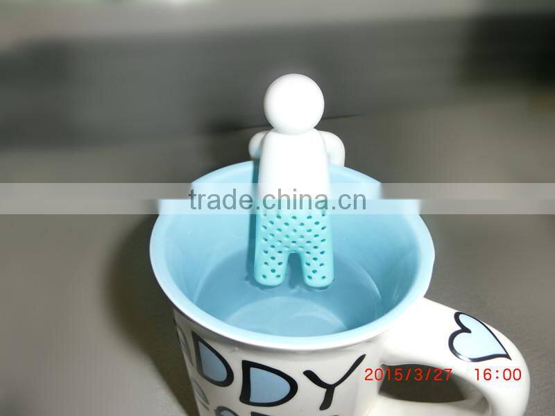 Coffee or tea tools 2015 food grade material Mr tea silicone tea infuser