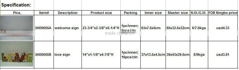 GOOD SALE Welcome Love Wooden Signs