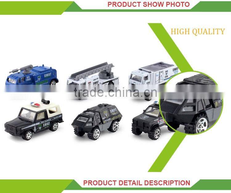 Most popular free wheel police mini metal car toy