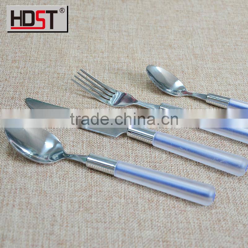 Orange color and middle east type plastic handle silverware