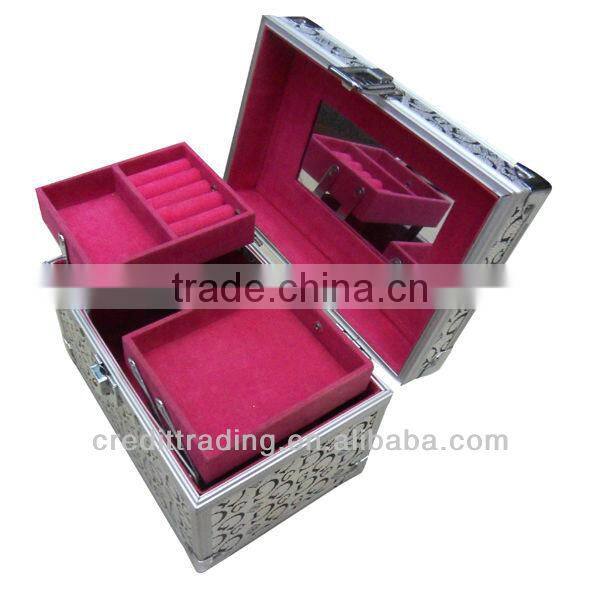 Multi-functional Silver Aluminum PVC Cosmetic Case/Makeup Case