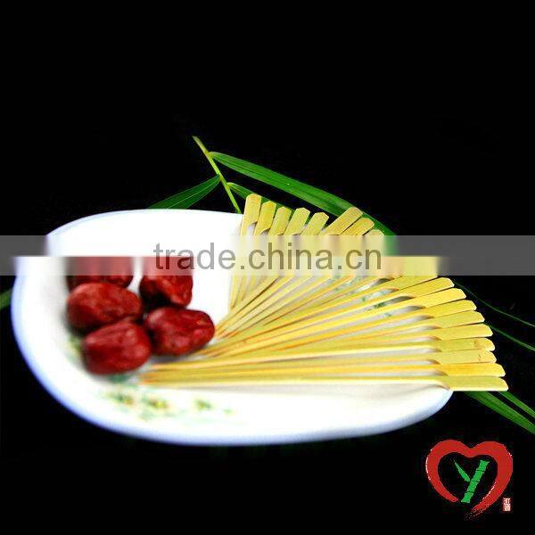 natural bamboo barbecue meat skewers with handle