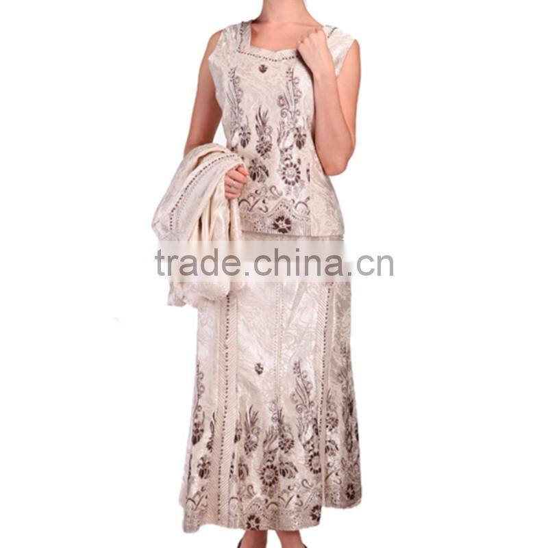 Fashionable Ladies three pieces skirt sets for women blouses for church