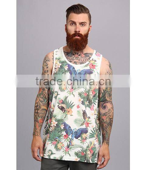 Fashion Cotton Custom Floral Sublimation Tank Top