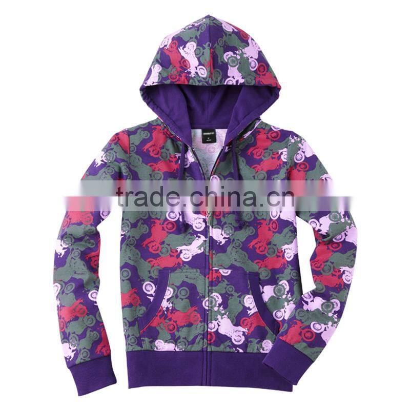 Wholesale custom New model fashion camo design womens all pull over screen print hoodies fancy hoodie factory price