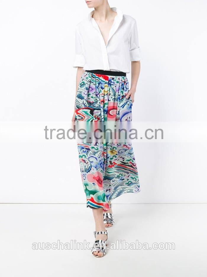 latest ladies fashion long silk skirt china factory price