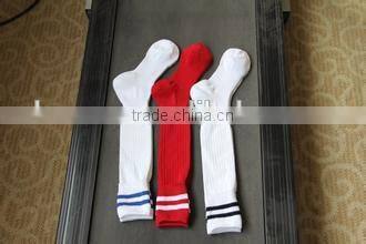 100 pairs of thick nylon football socks for children and adults.dark royal blue with two gold stripes