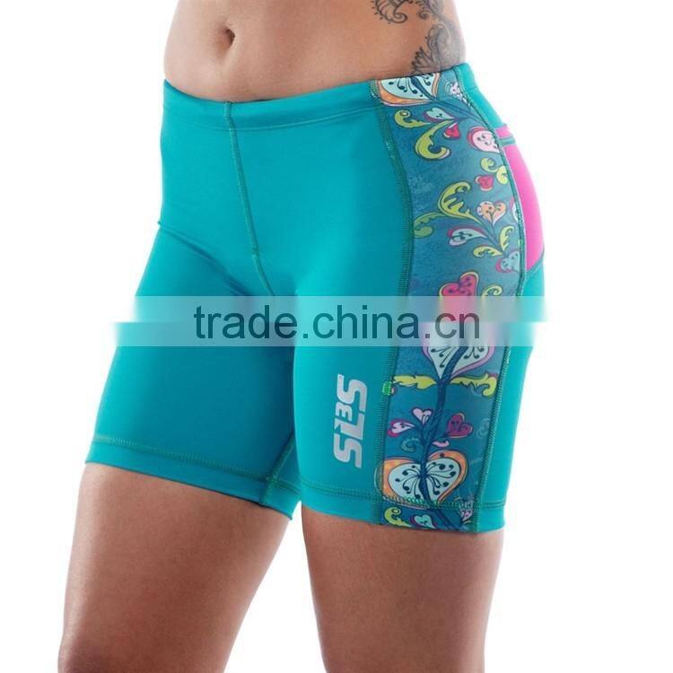 Womens Running Shorts with Contrast Dolphin Hem