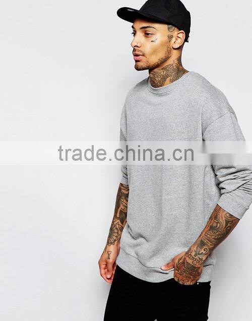 Wholesale comfortable oversized crewneck plain men sweatshirt made in China