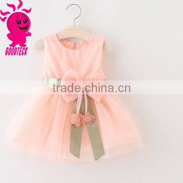 2016 new wholesaler baby princess christmas dresses girls skirt set with bowknot