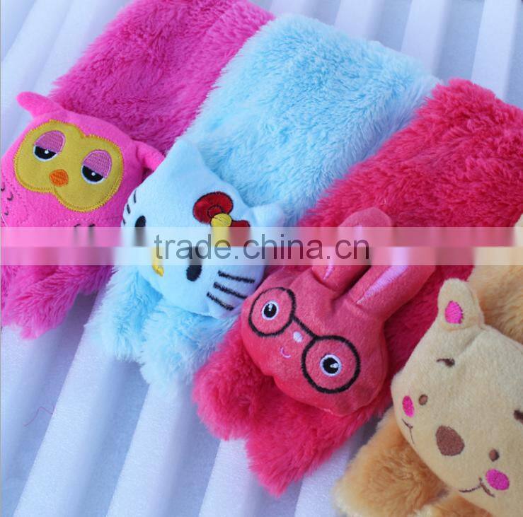 Coral cashmere scarves Cartoon animal head baby infant children's winter scarves wholesale fashionable scarf