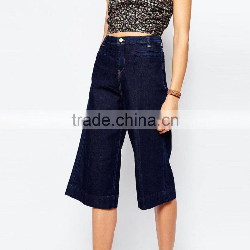 fashion fancy high waist jeans shorts women 2016 wide-legged denim