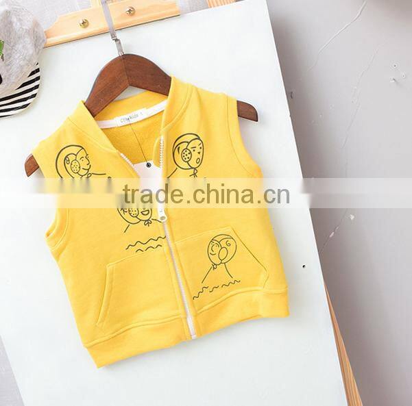 YE5212 autumn 2017 boys jacket cartoon sleeveless children clothing coats