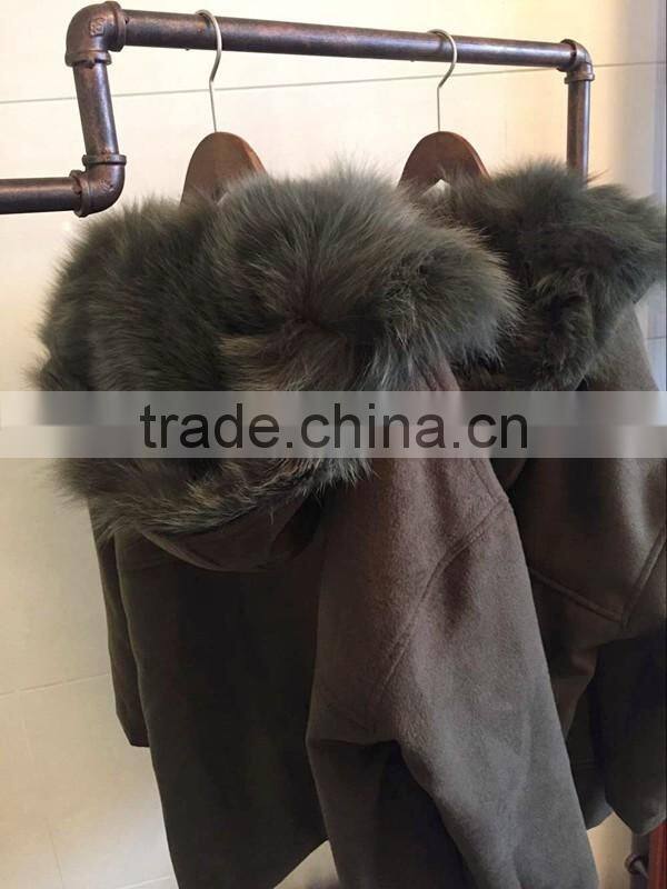 2016 fashion winter women Double-sided woolen coat in the long section of the real fox fur lining fur hooded fur coat