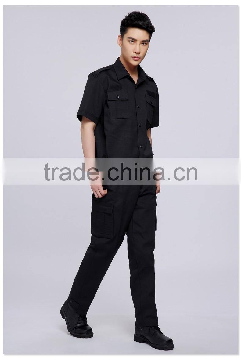 Juqian 2016 factory Cheap black Security Shirt Uniform,Customize short Sleeve Security Guard Uniform Shirts