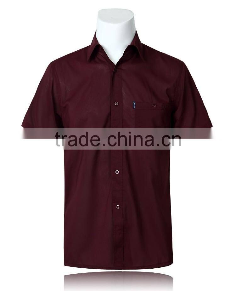 Juqian custom High quality mens plain pure soft textile cotton colors short sleeve work shirt