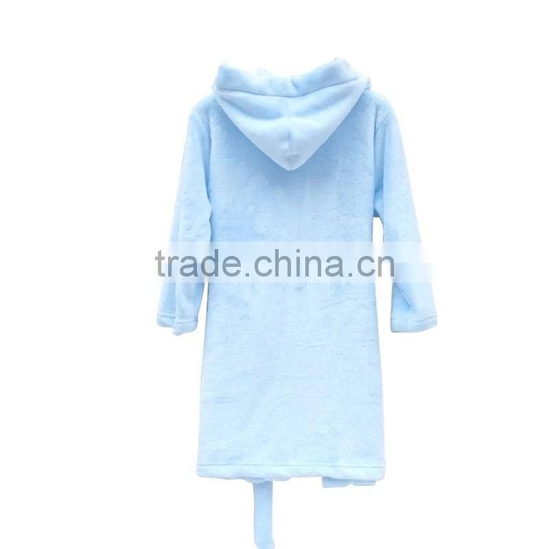 wholesale microfiber flannel fleece animal print children kids bathrobe/shaoxing