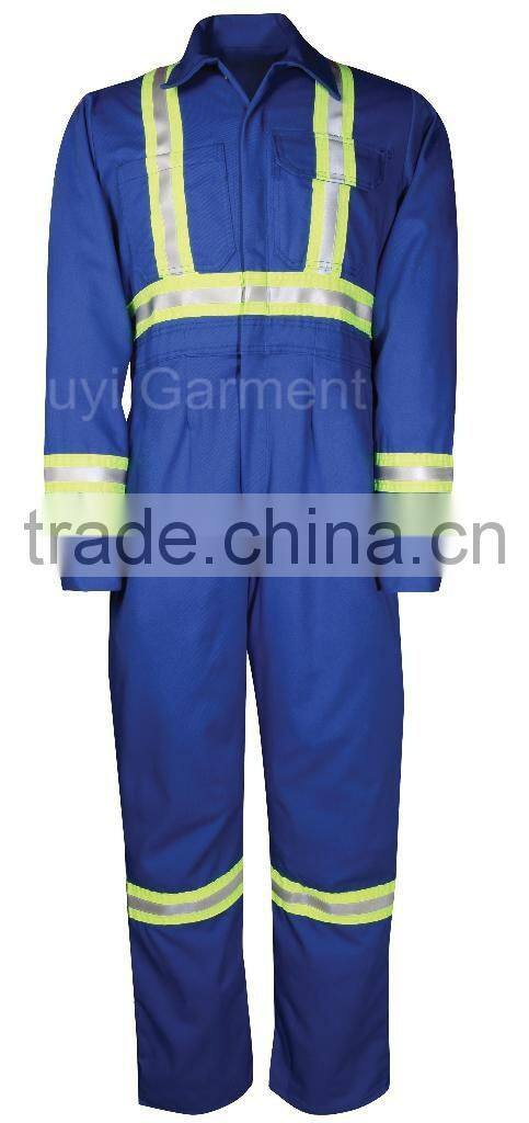 Royal blue 6 oz nomex flame retardant coverall with FR 3M Scotchlite