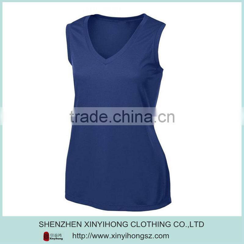 fashion polyster with spandx sleeveless running shirts,tank top for ladies