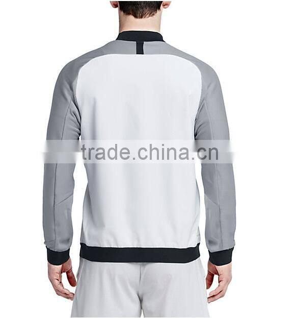 Lightweight dri-fit mesh lining polyester spandex men's tennis jacket tennis wear