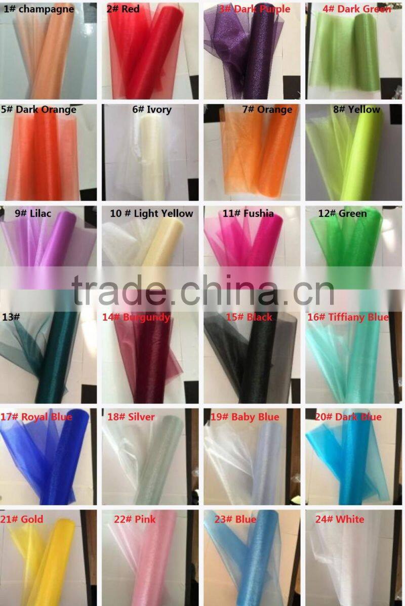 29CMX25M ROLL OF CRYSTAL ORGANZA SOFT SHEER FABRIC WEDDING PARTY TABLE RUNNER CHAIR SASH BOWS