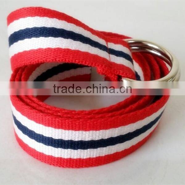 100% cotton Yoga straps Webbing strap with D-ring buckle