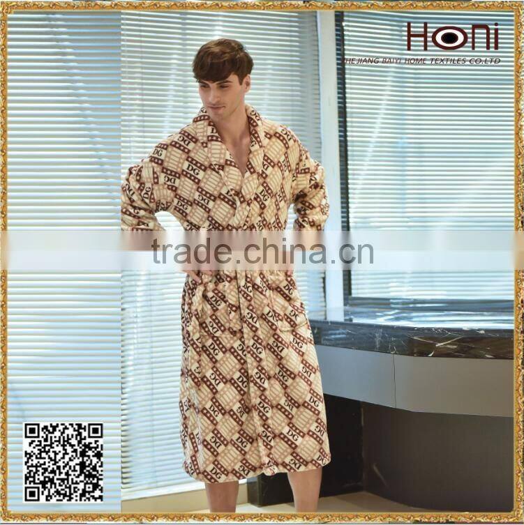 100% Cotton Men Bathrobe, Warm Winter Men Bathrobe