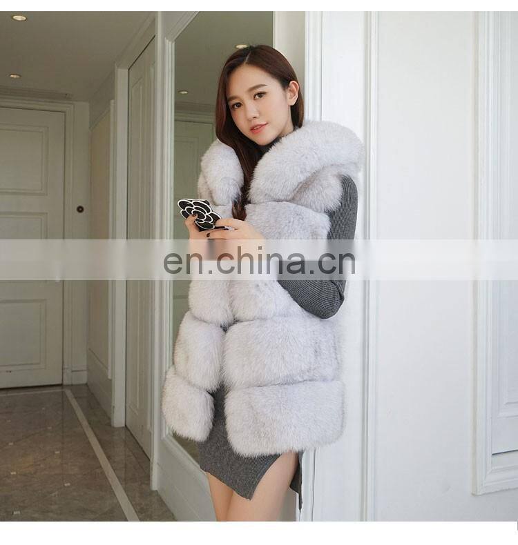 Top Quality Comfortable Wholesale Vest Real Fox Fur Hood Vest / Cheap Fur Vest