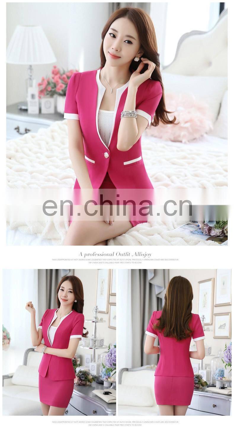Brand Quality Slim Fit Splice Single Button Multicolor Ladies Girls Wear Suit Office Uniform Professional Manufacturer