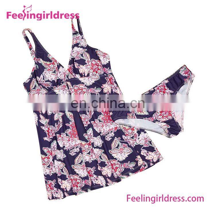 New Design Printing V Neck Wholesale One Piece Bathing Suit