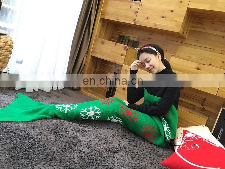 Popular warm soft mermaid tail blanket in winter handmade Christmas gift knitted throw comfortable sleeping bags mermaid blanket