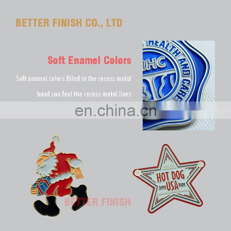 custom love metal rose flower enamel lapel pin