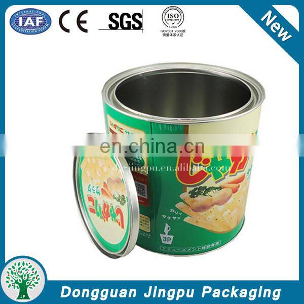 Customized round clear paint can with tin lid