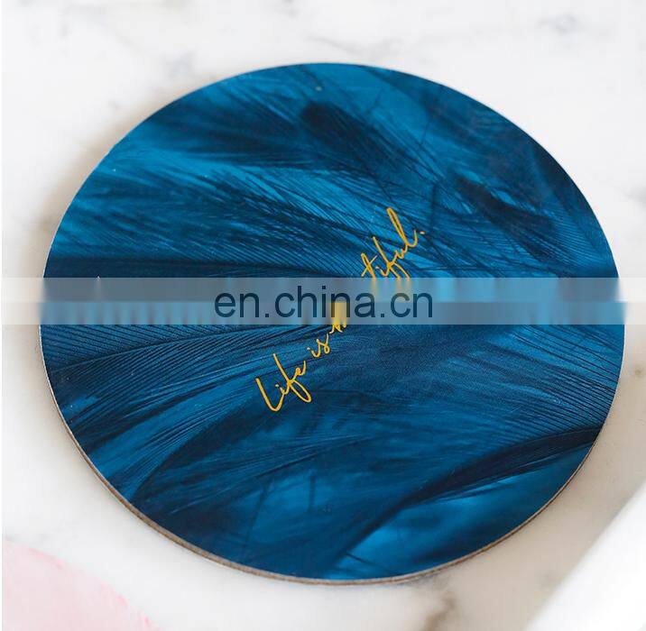 China supplier Personalized felt natural printing coaster manufacturer