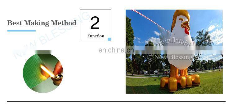 PVC/ Oxford cloth big inflatable chicken with Donald Trump hair for protest NB006-3