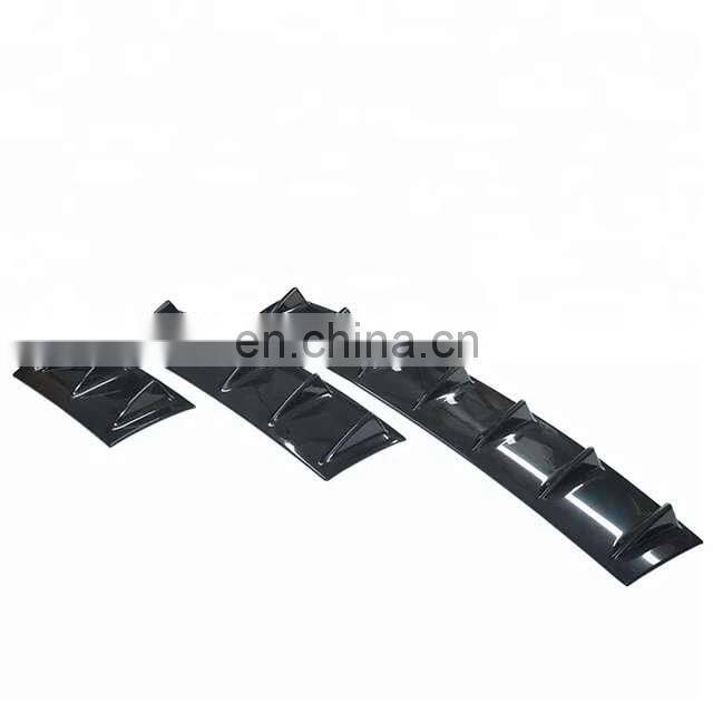 Abs Gloss Black carbon Fiber Universal rear Bumper Spoiler universal diffuser