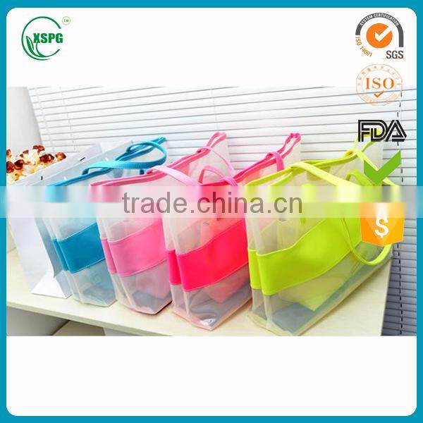 Promotioal Beautiful Pvc Button Closure Bag / Fashion Lady Bags