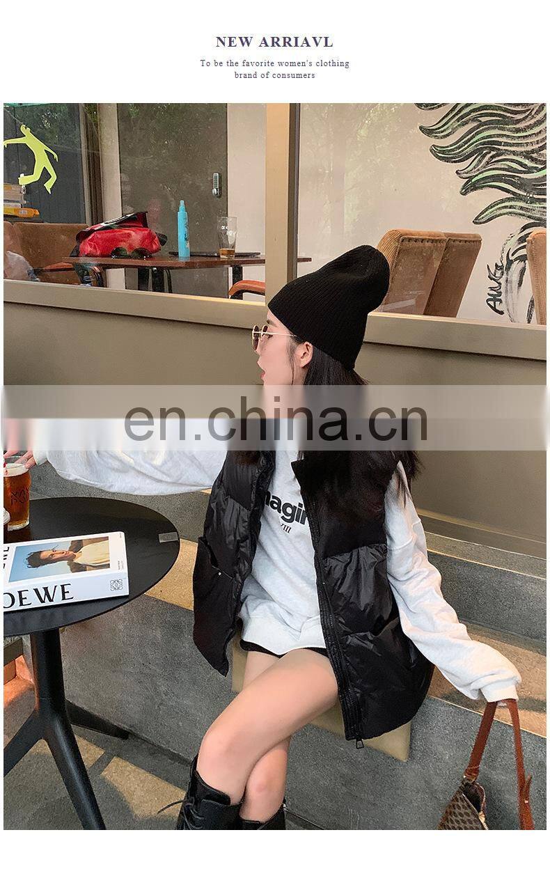 New Arrival Women Down Filled Solid Sleeveless Jacket Custom Winter Down Puffer Vest Short Casual Women's Jackets