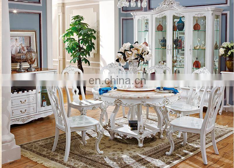 french style antique royal white marble dining room furniture sets