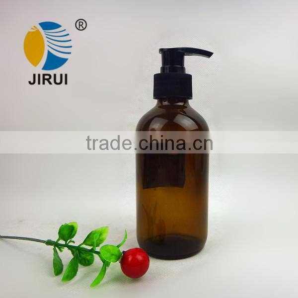 250ml Boston round Glass bottle with Pump soap dispenser